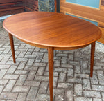 REFINISHED Danish Mid Century Modern Teak Table Oval w 2 Leaves 59