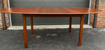 REFINISHED Mid Century Modern Teak Table Oval w 1 Leaf Self-Storing 65