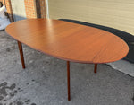 REFINISHED Mid Century Modern Teak Table Oval w One Leaf 63.5