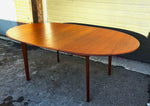 REFINISHED Mid Century Modern Teak Table Oval w One Leaf 63.5