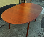 REFINISHED Mid Century Modern Teak Table Oval w One Leaf 63.5