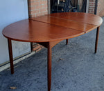 REFINISHED MCM Teak Table Oval w 1 Leaf 60.5