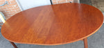 REFINISHED MCM Teak Table Oval w 1 Leaf 60.5