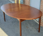 REFINISHED MCM Teak Table Oval w 1 Leaf 60.5