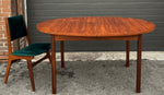 REFINISHED Mid Century Modern Teak Table Oval w 1 Leaf 60