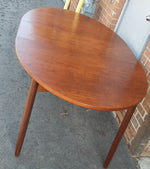 REFINISHED MCM Teak Table Oval w 1 Leaf 60.5