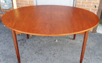 REFINISHED MCM Teak Table Oval w 1 Leaf 60.5