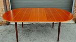 REFINISHED Mid Century Modern Teak Table Oval w Butterfly Leaf 62