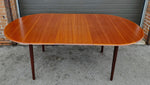 REFINISHED Mid Century Modern Teak Table Oval w Butterfly Leaf 62