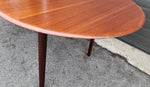 REFINISHED Mid Century Modern Teak Table Oval w Butterfly Leaf 62
