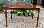 REFINISHED Danish Mid Century Modern Teak Table Oval w 2 Leaves 59