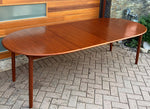 REFINISHED Danish Mid Century Modern Teak Table Oval w 2 Leaves 59