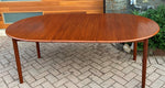 REFINISHED Danish Mid Century Modern Teak Table Oval w 2 Leaves 59
