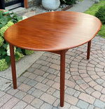 REFINISHED Danish Mid Century Modern Teak Table Oval w 2 Leaves 59