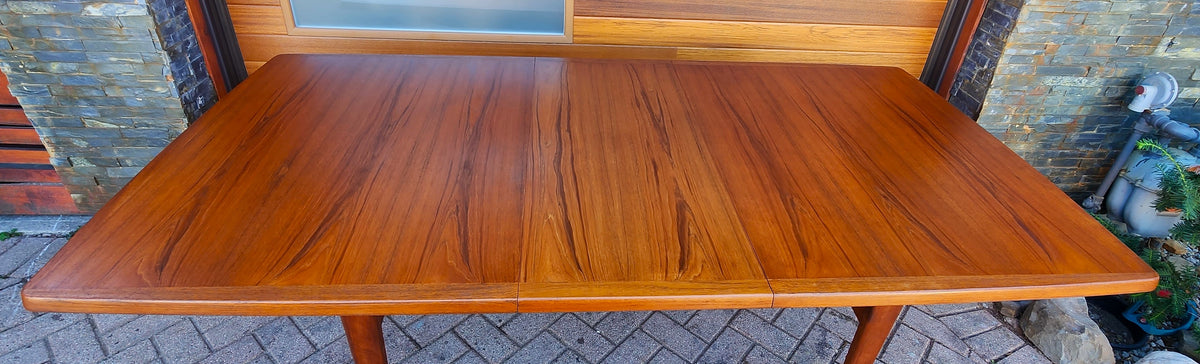 REFINISHED Mid Century Modern Teak Table Rectangular w 1 Leaf 66