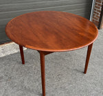 REFINISHED Mid Century Modern Teak Table Round w Butterfly Leaf 43