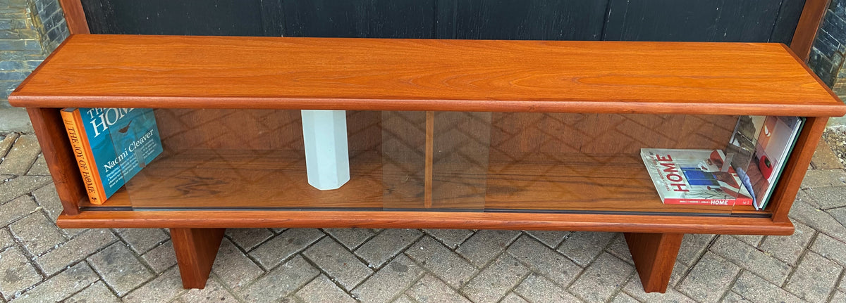 REFINISHED Danish MCM Teak Display TV Console Bench 73.5