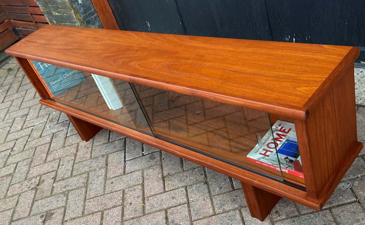 REFINISHED Danish MCM Teak Display TV Console Bench 73.5