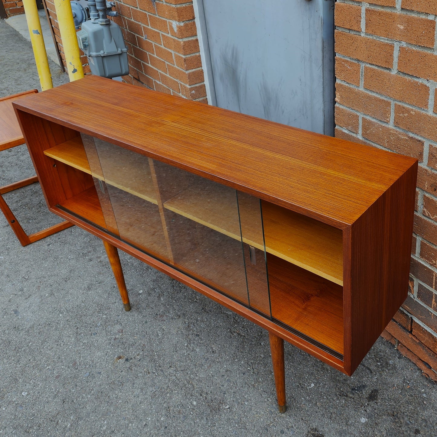 On Hold***REFINISHED Mid Century Modern Teak Bookcase Display 47.5"