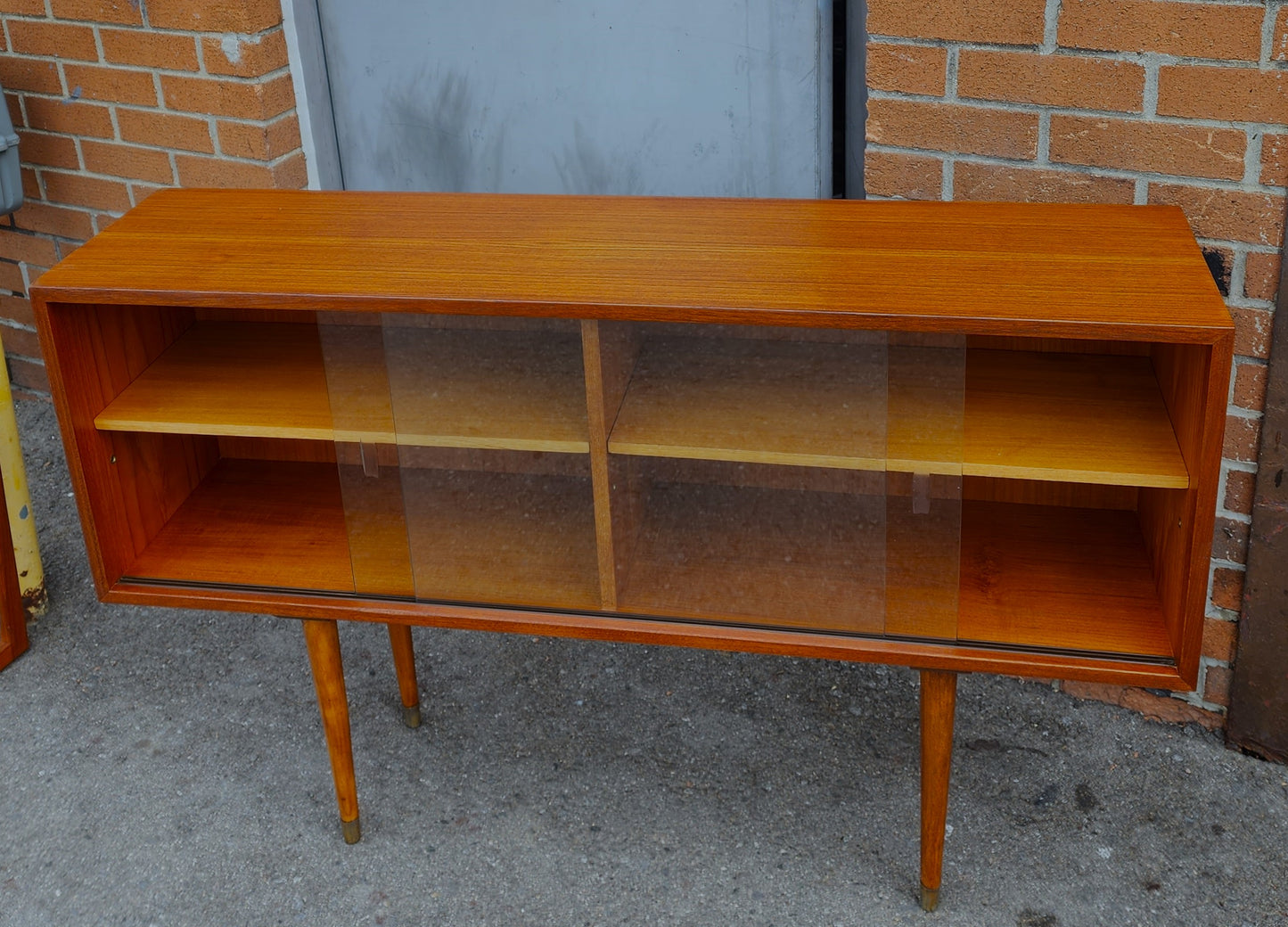 On Hold***REFINISHED Mid Century Modern Teak Bookcase Display 47.5"