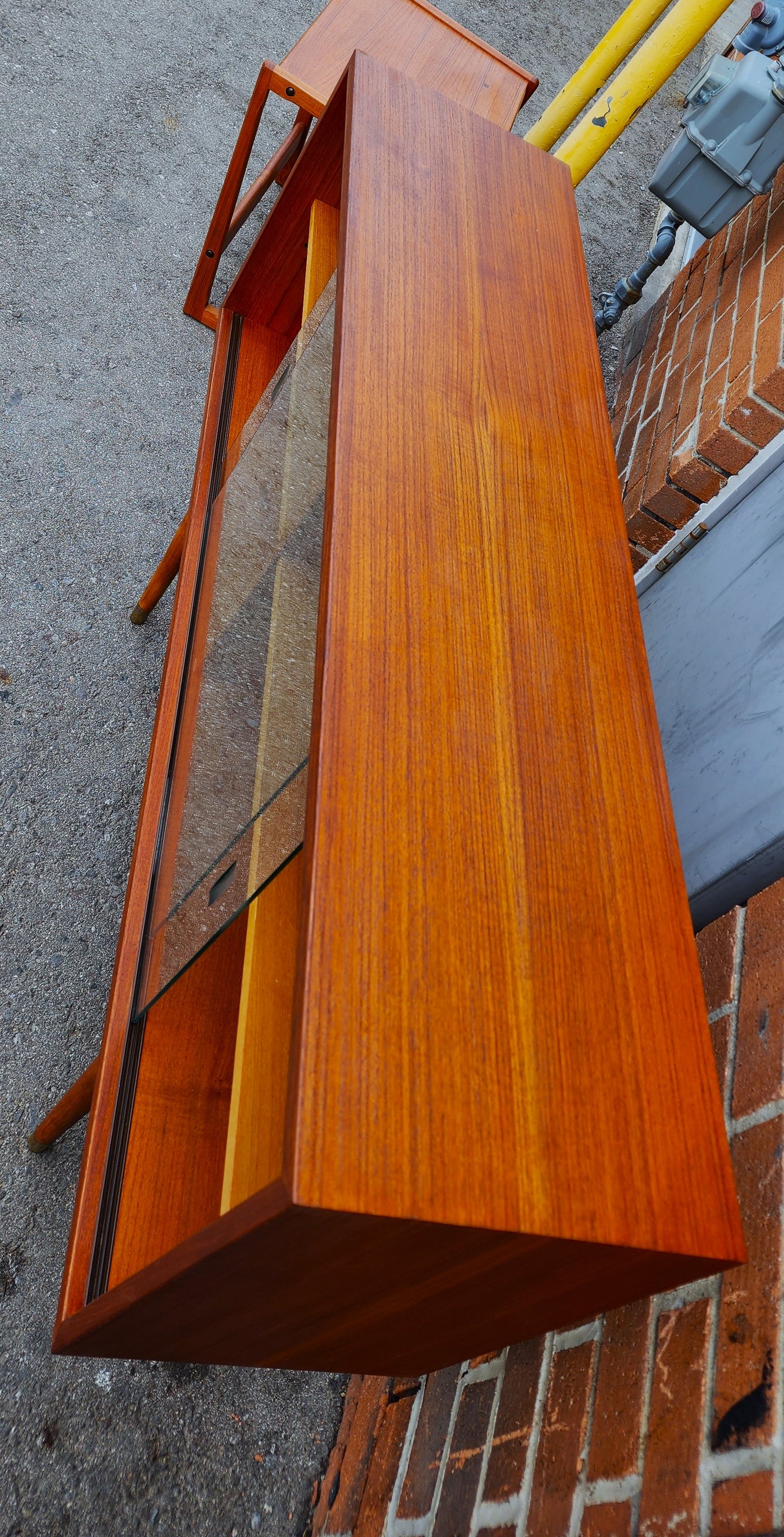 On Hold***REFINISHED Mid Century Modern Teak Bookcase Display 47.5"