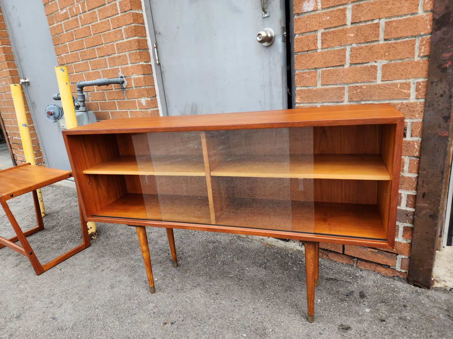 On Hold***REFINISHED Mid Century Modern Teak Bookcase Display 47.5"