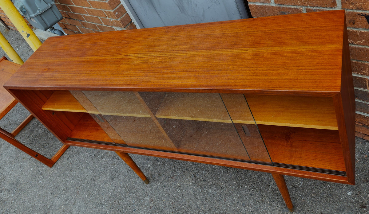 On Hold***REFINISHED Mid Century Modern Teak Bookcase Display 47.5