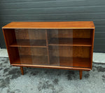 REFINISHED Mid Century Modern Teak Display Bookcase 48