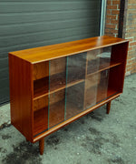 REFINISHED Mid Century Modern Teak Display Bookcase 48