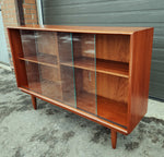 REFINISHED Mid Century Modern Teak Display Bookcase 48