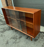 REFINISHED Mid Century Modern Teak Display Bookcase 48