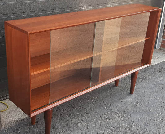 REFINISHED MCM Teak Display Bookcase 5 ft PERFECT