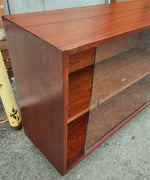 REFINISHED Mid Century Modern Teak Bookcase Display Console 6 ft 10