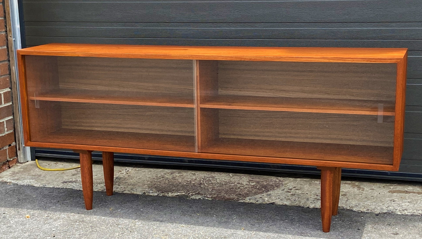 REFINISHED Mid Century Modern Teak Bookcase Console 5 ft, Perfect