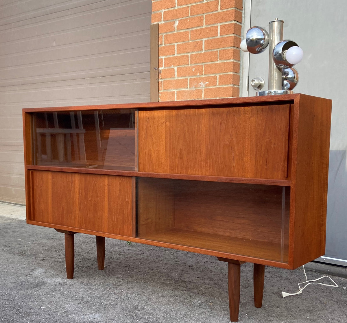 REFINISHED Mid Century Modern Teak Bookcase 60