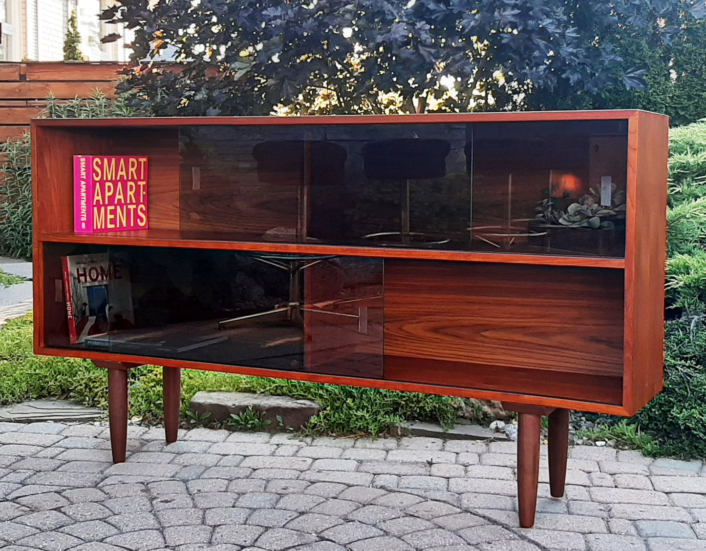 REFINISHED Mid Century Modern Teak Bookcase 5 ft, Perfect