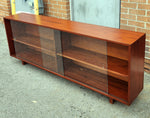 REFINISHED Mid Century Modern Teak Bookcase Display Console 6 ft 1