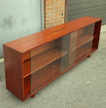 REFINISHED Mid Century Modern Teak Bookcase Display Console 6 ft 2