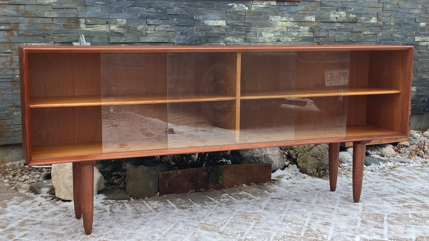 REFINISHED Danish MCM Teak Display Bookcase 71" PERFECT