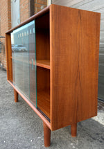 REFINISHED Danish MCM Teak Display Bookcase 47.5
