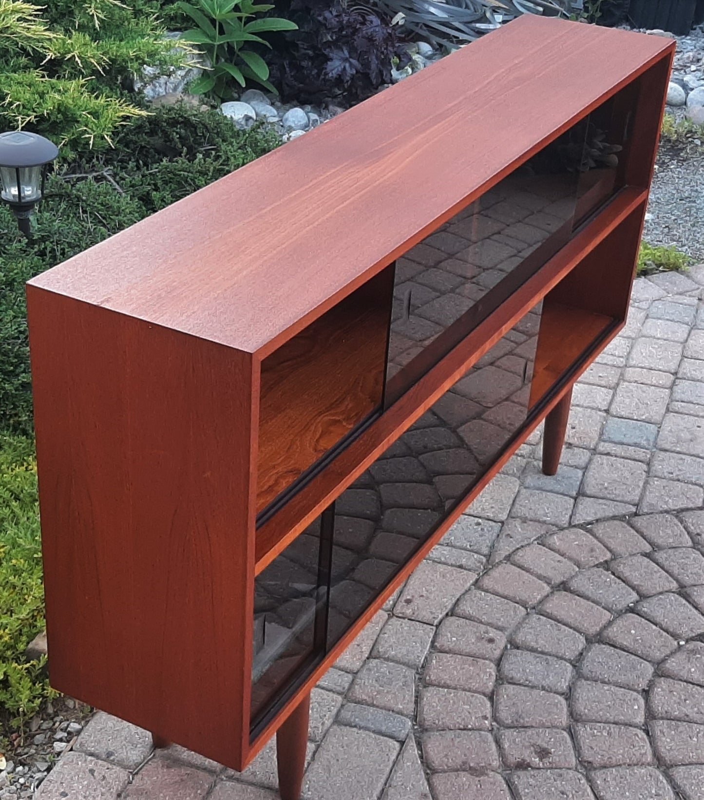 REFINISHED Mid Century Modern Teak Bookcase 5 ft, Perfect