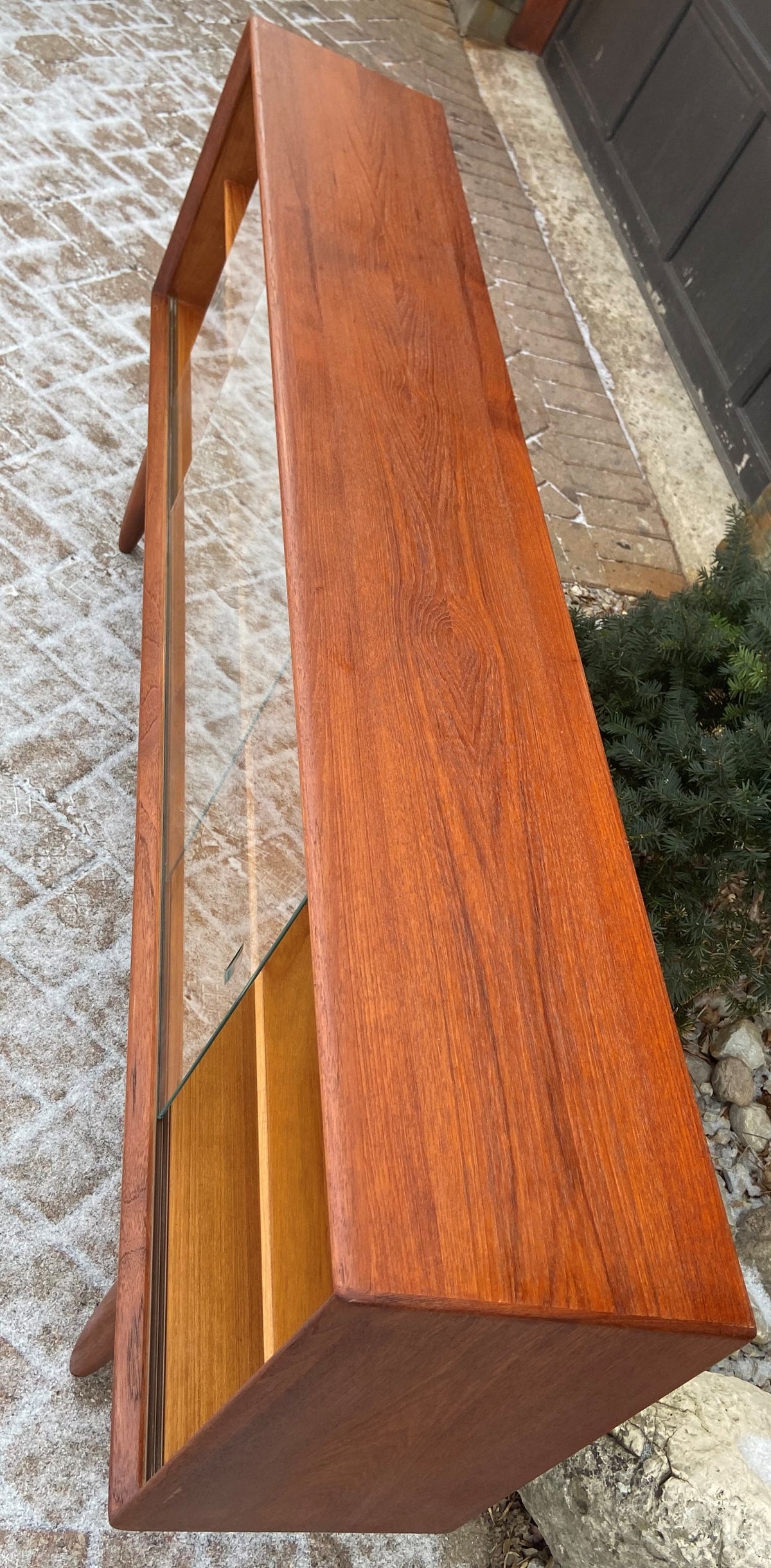 REFINISHED Danish MCM Teak Display Bookcase 71