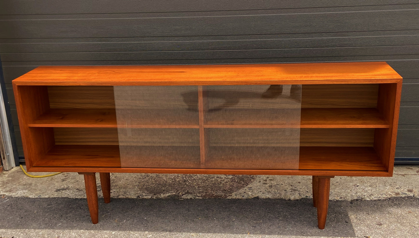 REFINISHED Mid Century Modern Teak Bookcase Console 5 ft, Perfect