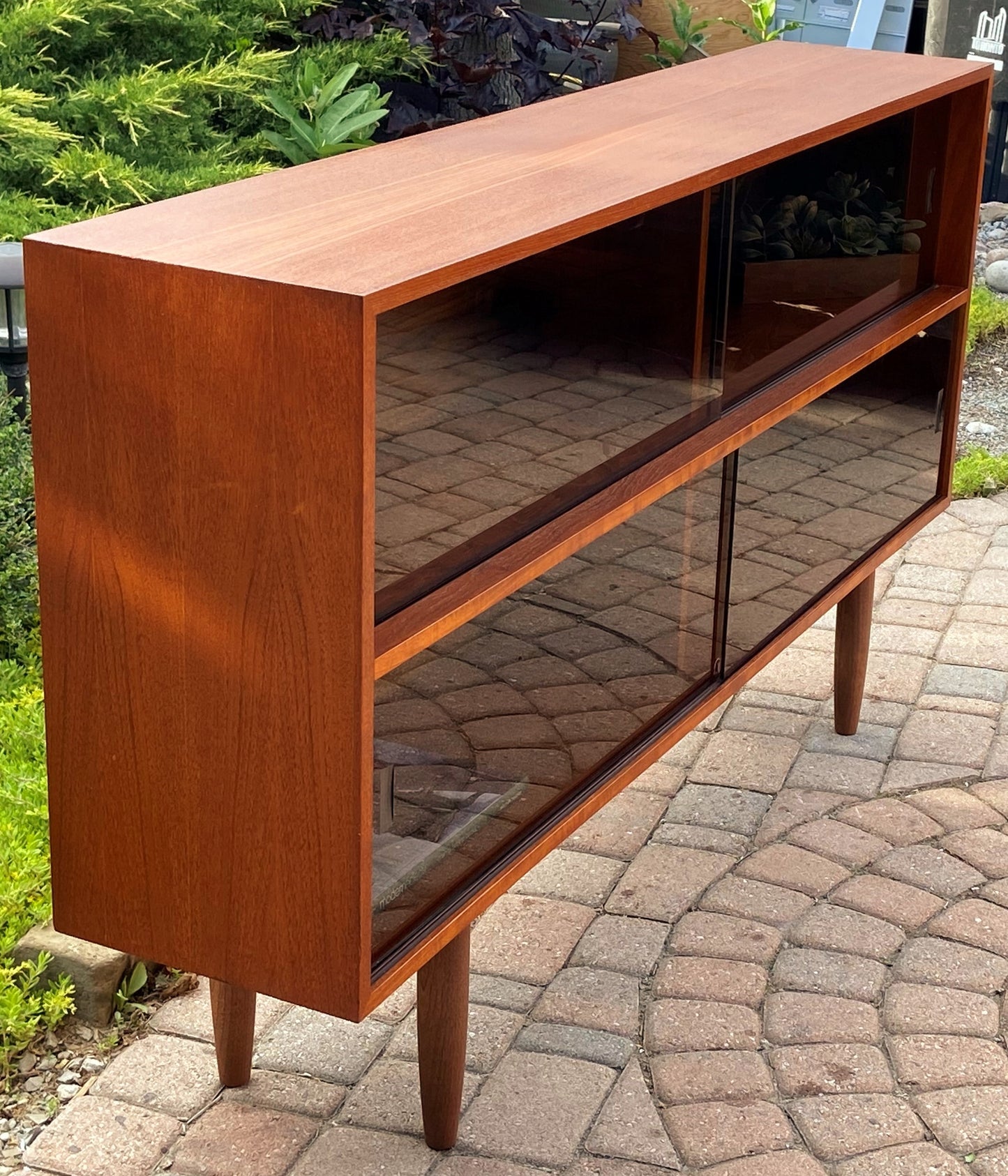 REFINISHED Mid Century Modern Teak Bookcase 5 ft, Perfect