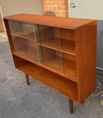 REFINISHED Mid Century Modern Teak Bookcase Display 48