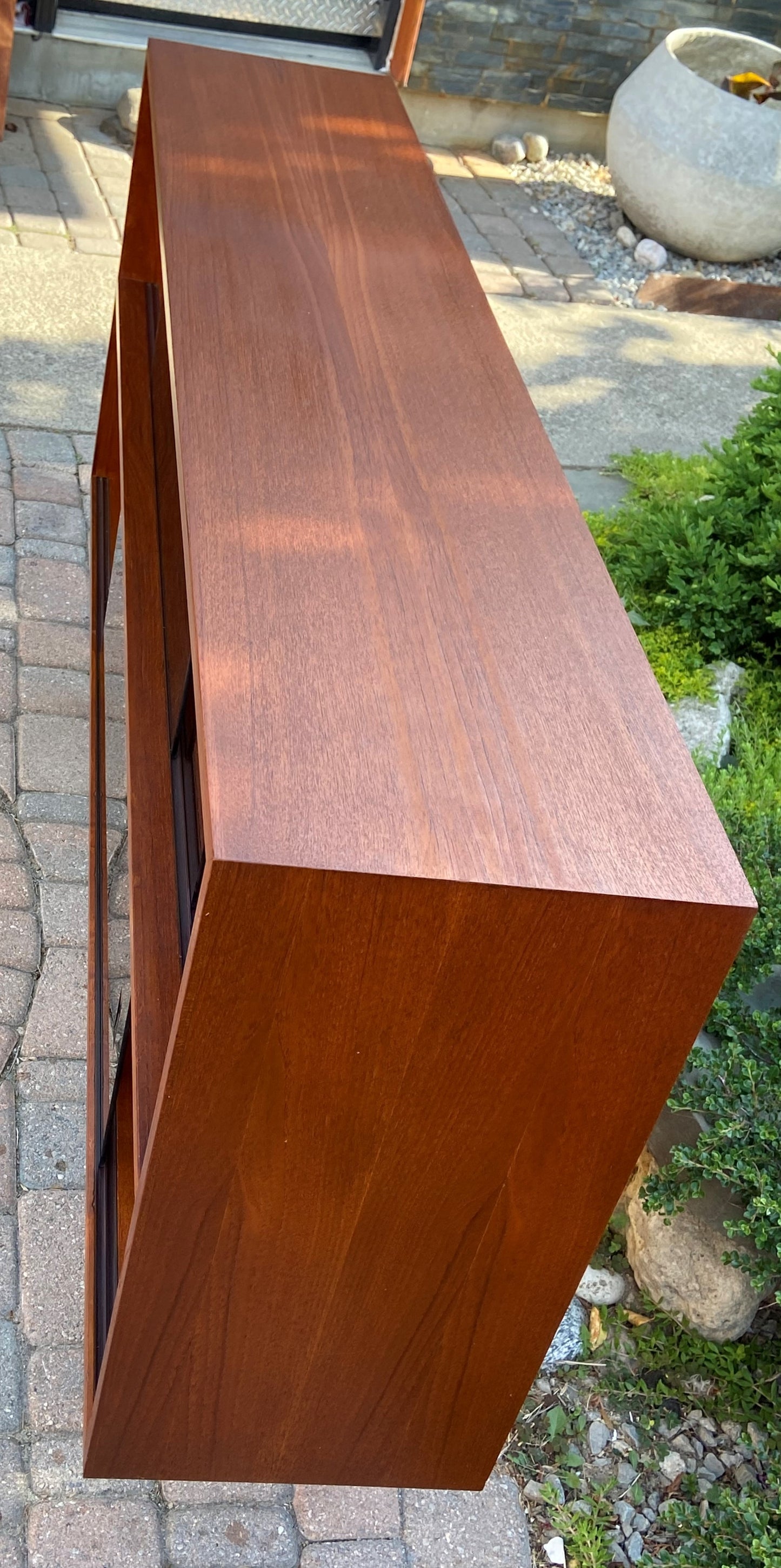 REFINISHED Mid Century Modern Teak Bookcase 5 ft, Perfect