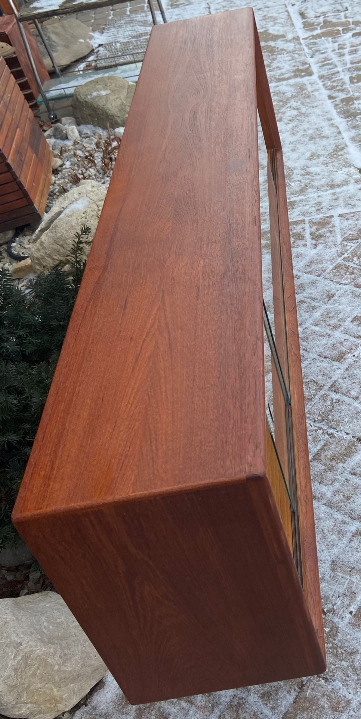 REFINISHED Danish MCM Teak Display Bookcase 71