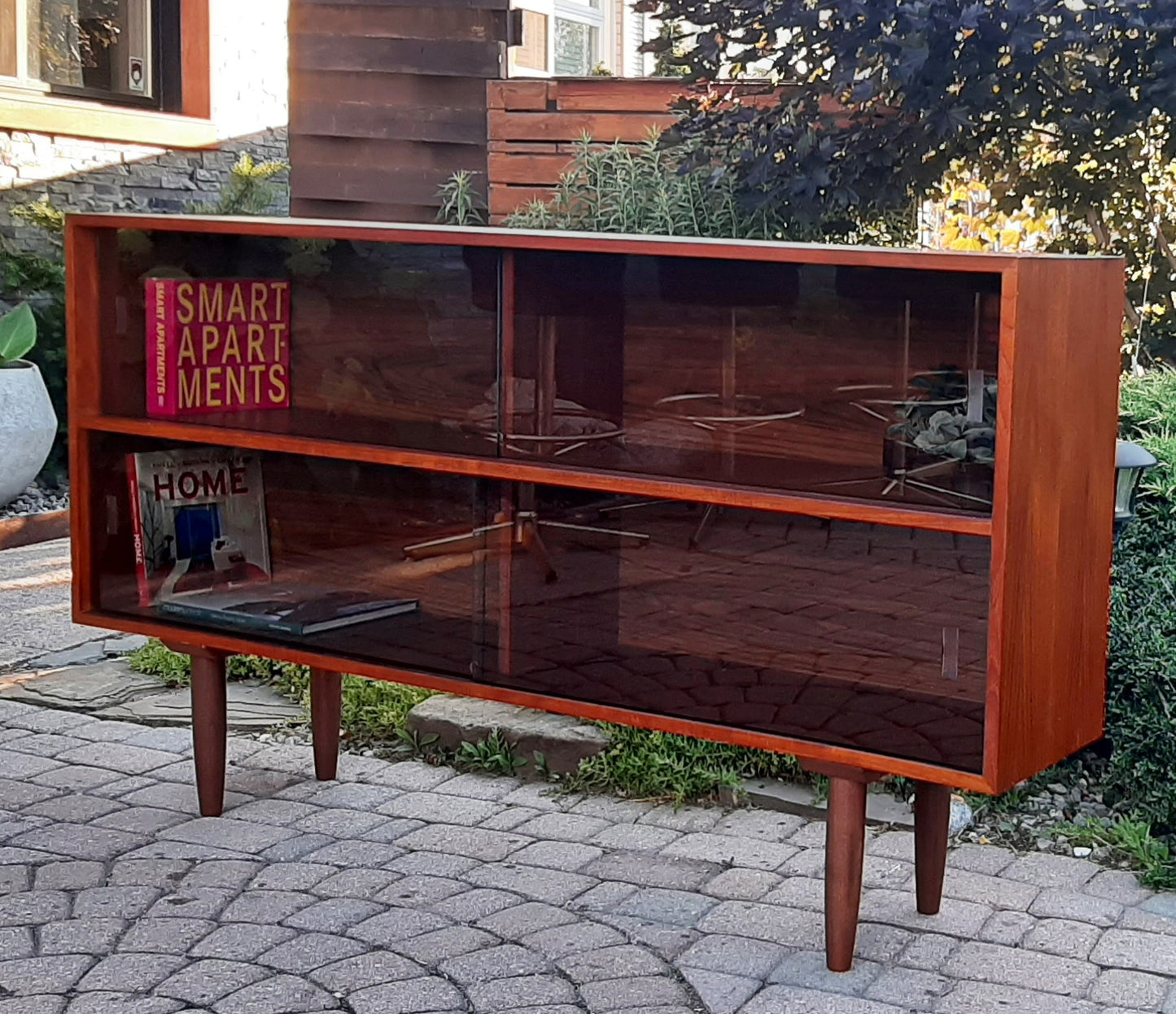 REFINISHED Mid Century Modern Teak Bookcase 5 ft, Perfect