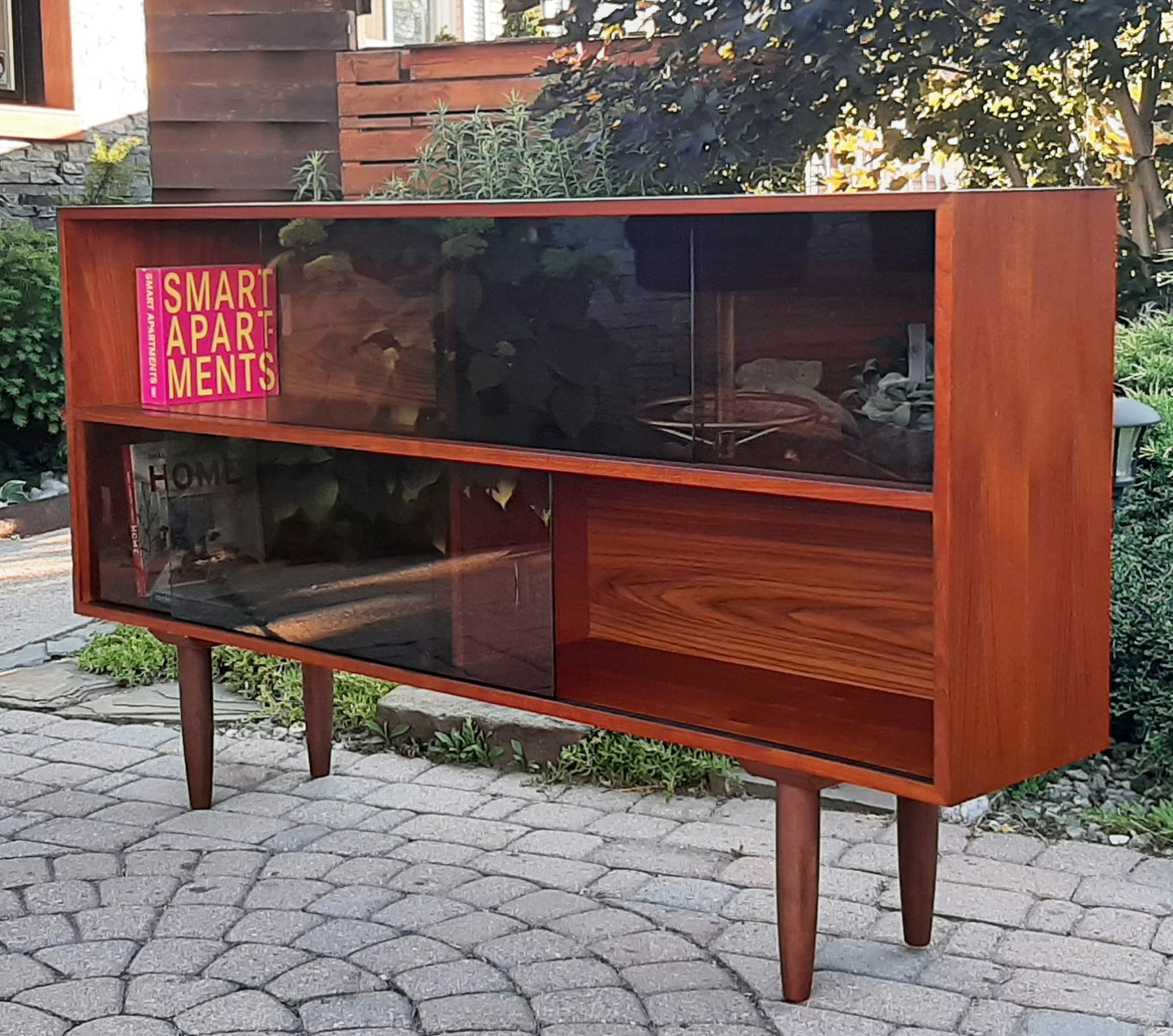 REFINISHED Mid Century Modern Teak Bookcase 5 ft, Perfect