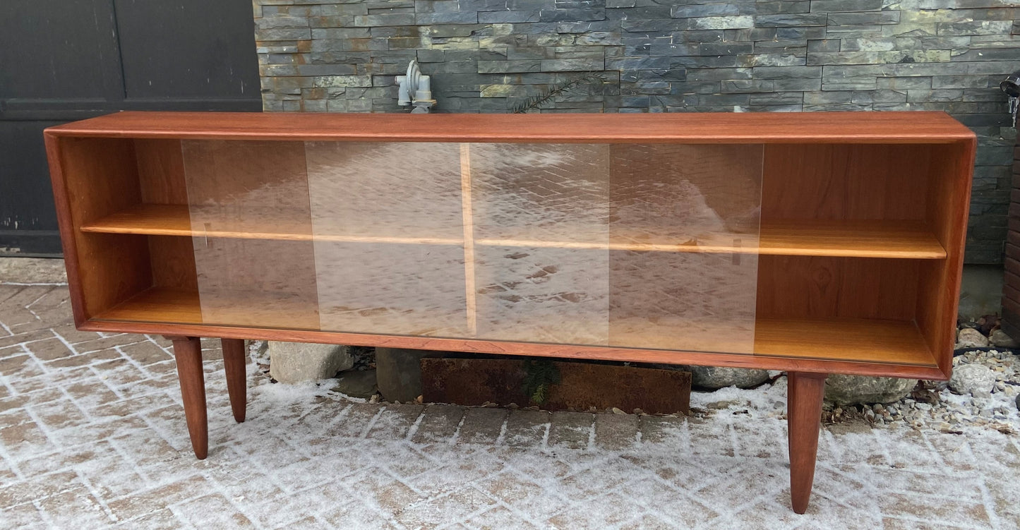 REFINISHED Danish MCM Teak Display Bookcase 71" PERFECT